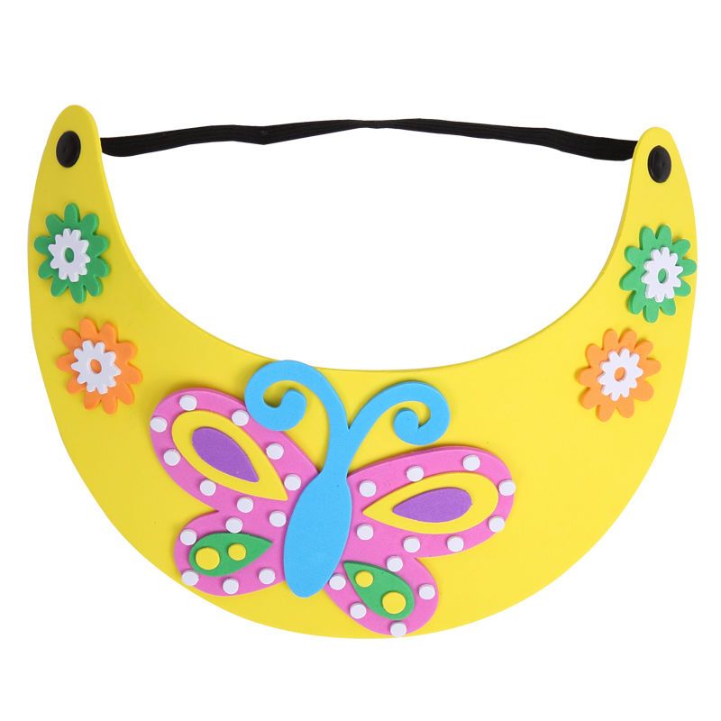 eva太阳帽儿童diy遮阳帽亲子益智手工创意制作立体贴画卡通材料包狮子