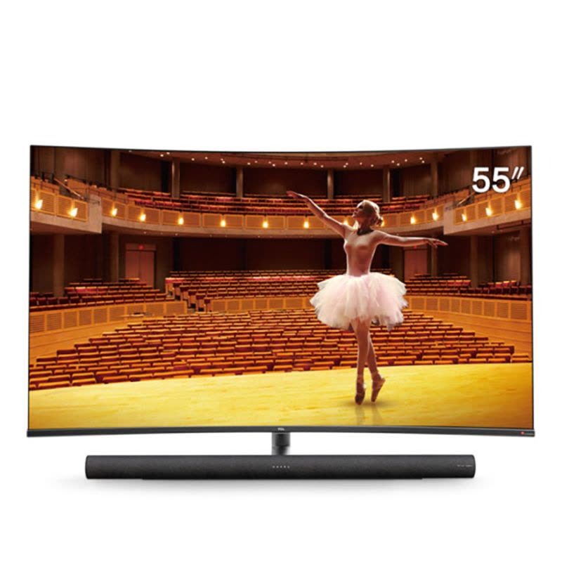 TCL 官方旗舰 55C7 (55英寸)吋 4K超高清全面屏哈曼卡顿 智能语音网络液晶曲屏电视机图片
