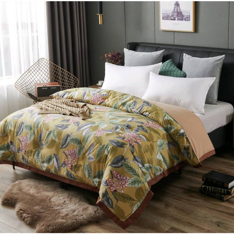 花雨伞天丝绸数码绒冬被繁华视频