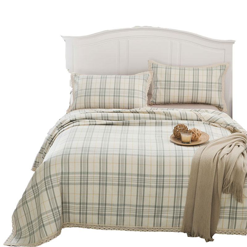 安琪尔家纺亚麻凉席三件套120*200床 120*200cm 绿色