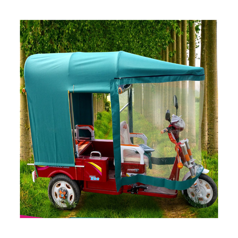 三轮电动车车棚加厚折叠车雨棚休闲车棚全封闭电动三轮车篷