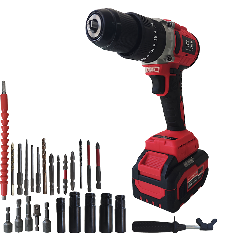 联岚锂电手电钻手枪钻冲击钻13mm/套 6.0AH两电一充