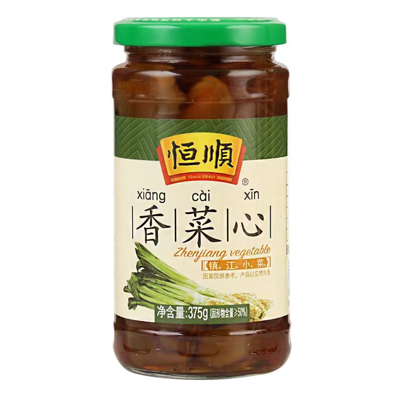 镇江特产小菜恒顺香菜心375g盐水渍菜下饭小菜