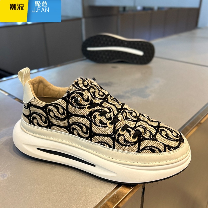 聚范一脚蹬男鞋夏季2024新款透气刺绣休闲板鞋懒人百搭软底运动帆布鞋高清大图