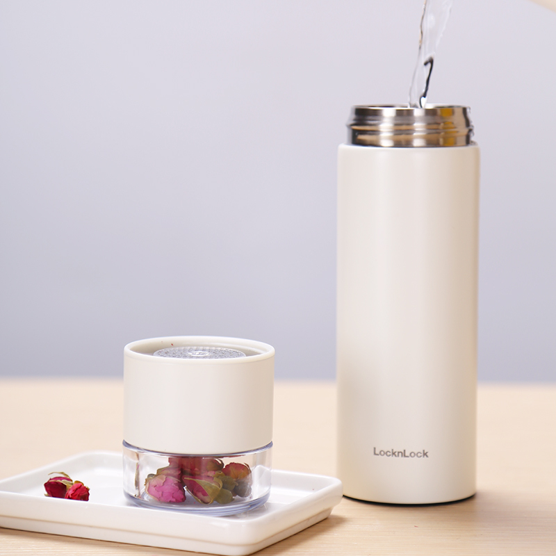 乐扣乐扣（LOCK&LOCK）品茗茶水分离保温杯330ML灰色LHC4232DGRY