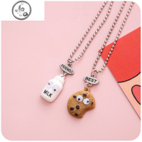 牛奶曲奇项链闺蜜一对女潮网红百搭韩版ins小众锁骨链酷简约抖音 牛奶+曲奇（bestfriends）