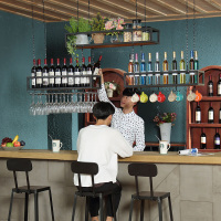 悬挂铁艺酒架置物架吊挂杯架高脚杯架倒挂酒杯架悬挂红酒吊柜杯架壹德壹