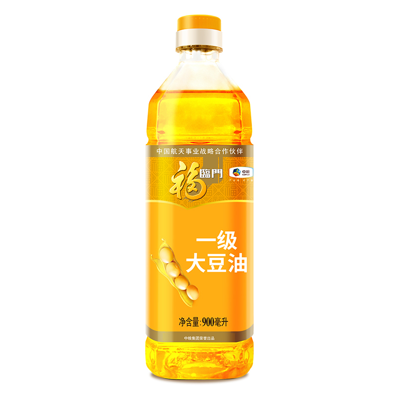 中粮福临门一级大豆油900mL/小瓶家用精炼一级油品清亮食用油