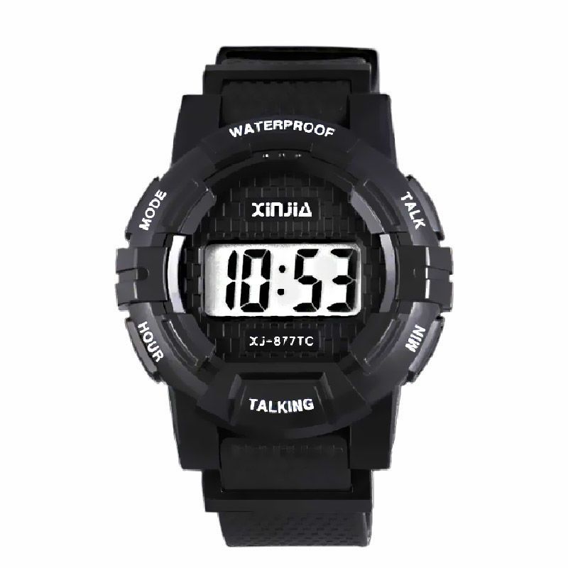 一键语音报时手表电子学生老人盲人手表整点报时表男女孩讲话闹钟主图