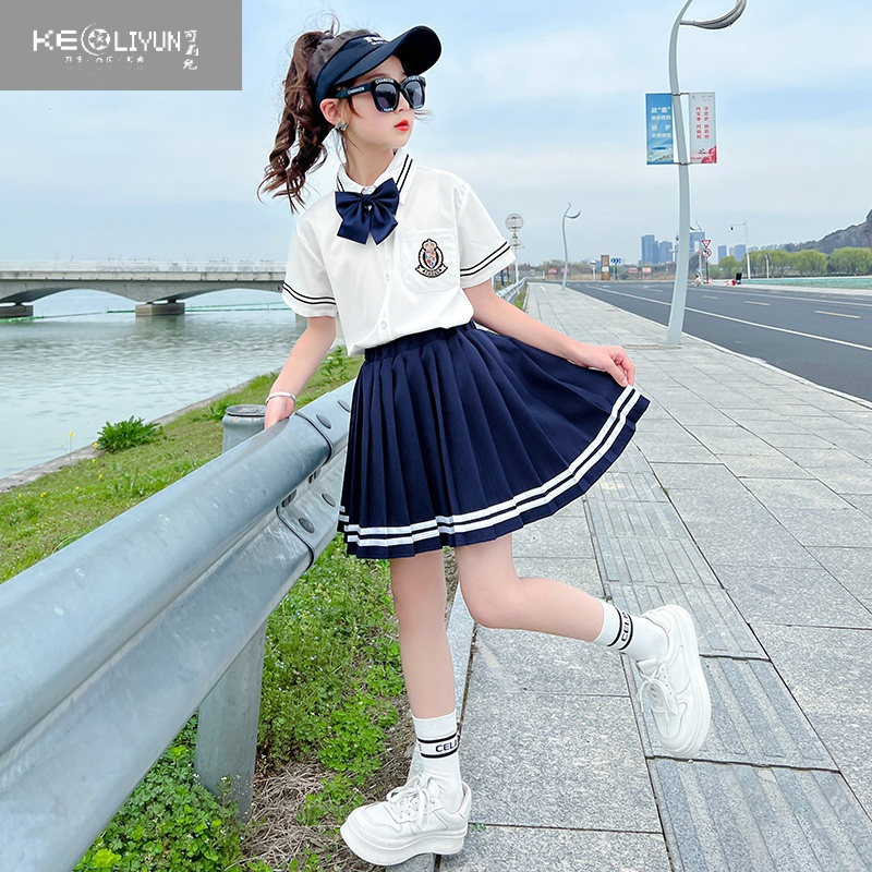 可莉允儿童jk套装女童学院风小学生jk制服套装半身裙两件套小女孩水手