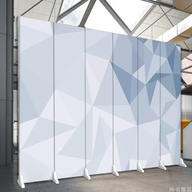 BONJEAN北欧简易屏风隔断纹理抽象客厅折叠办公室背景经济型布艺移动折屏高清大图
