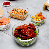 乐扣乐扣(Lock&Lock) 微波炉饭盒 格拉斯饭盒 密封耐热玻璃保鲜容器 LLG861(950ML)