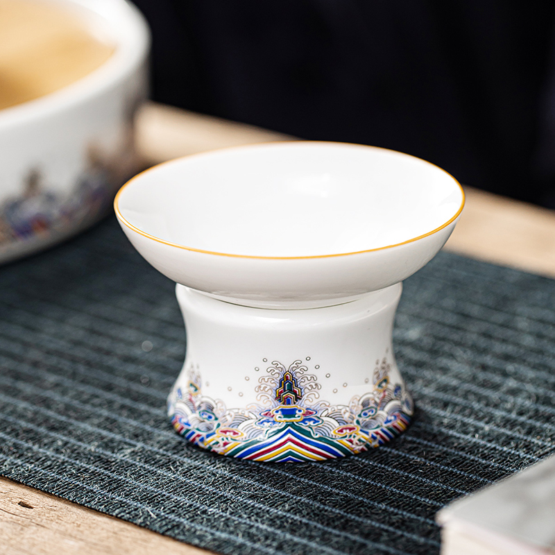 領藝 皇家御品茶漏茶滤功夫茶具配件宫廷风过滤器