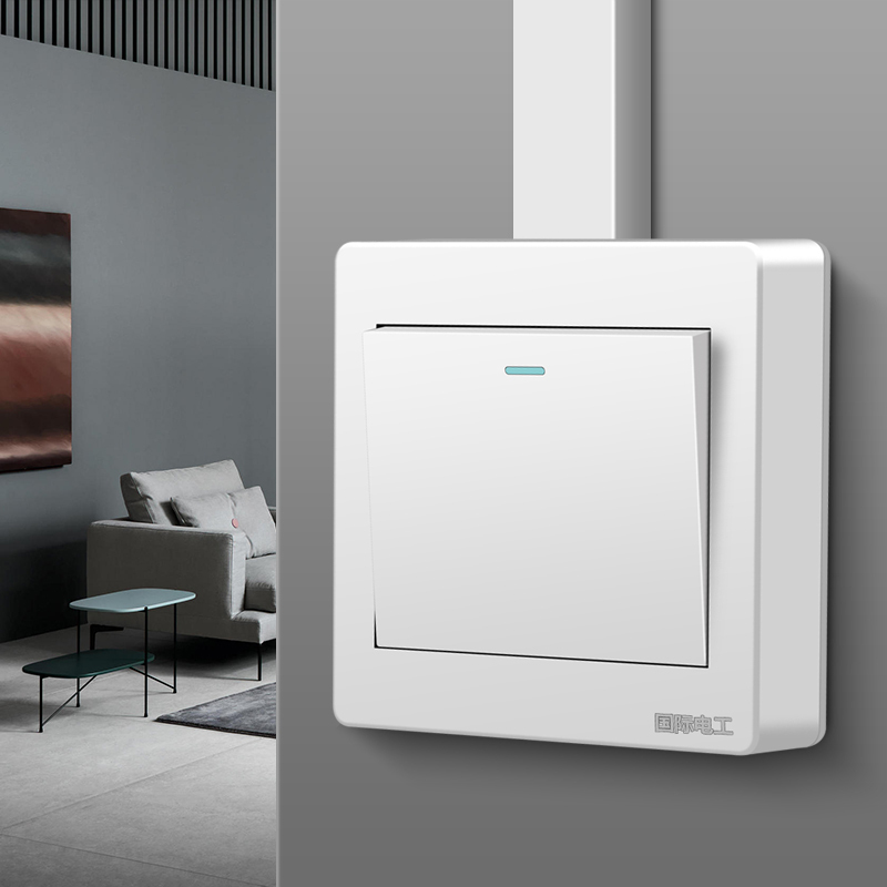 86型明装开关插座七孔明线明盒电源插座七孔二三四极排插