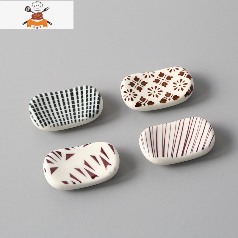 日式风格酒店筷托筷架筷枕创意陶瓷筷子托餐具置物笔架笔搁小摆件 敬平 筷架组合2餐具架