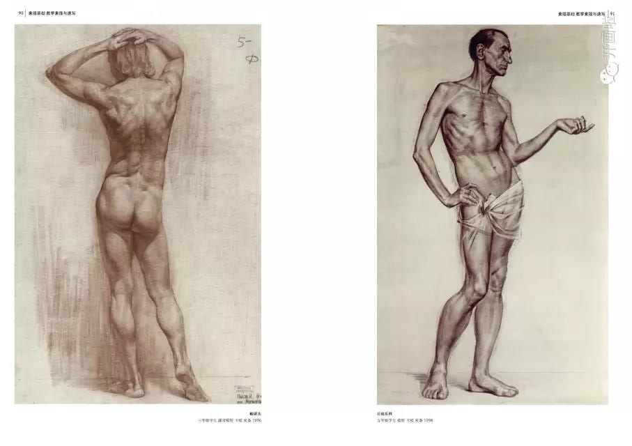 [正版]列宾美术学院素描基础教学素描与速写 门捷列夫采夫编西方绘画教程范画步骤详解 素描肖像人体半身全身像列宾速写高清大图