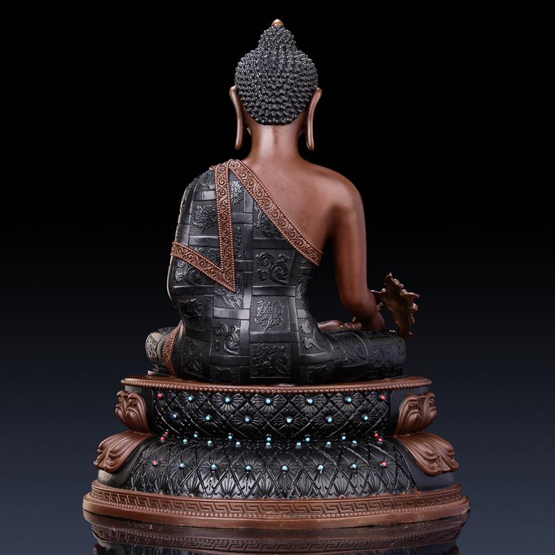 美帮汇药师佛佛像 铜药师琉璃光如来三宝佛供奉藏传密宗佛摆件高清大图