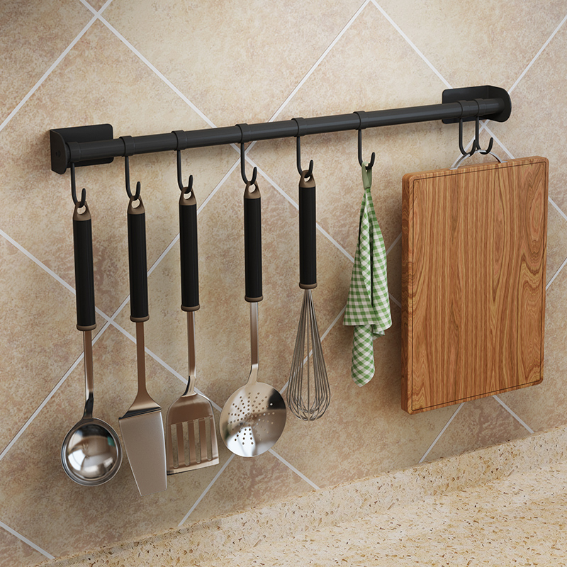 免打孔厨房挂杆烘焙精灵不锈钢收纳挂件锅铲厨具厨具架