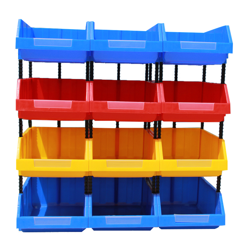 海斯迪克零件盒组合式塑料物料盒货架收纳盒HC6蓝250*160*115mm[36个一组]高清大图