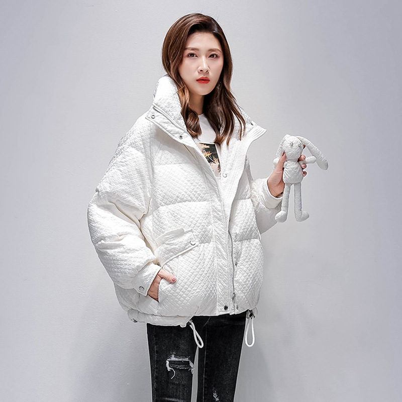白鸭绒羽绒服女2021冬季新款宽松显瘦小个子短款时尚加厚立领外