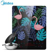 美的(Midea)电磁炉 WT2109 2100W大火力 时尚彩印工艺 4D防水 匀火大线盘 电磁炉（赠汤锅+炒锅）