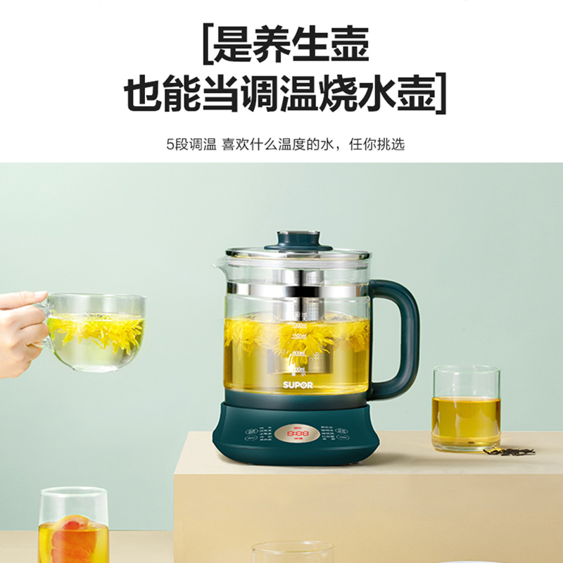 苏泊尔(SUPOR)养生壶 煮蒸两用 1.5L 煮茶器花茶壶燕窝壶电水壶电热水壶烧水壶 SW-15YT55(滤网)