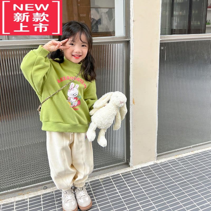 可莉允女童加绒休闲裤2022冬季新款儿童时髦保暖长裤潮宝宝洋气裤子保暖裤图片
