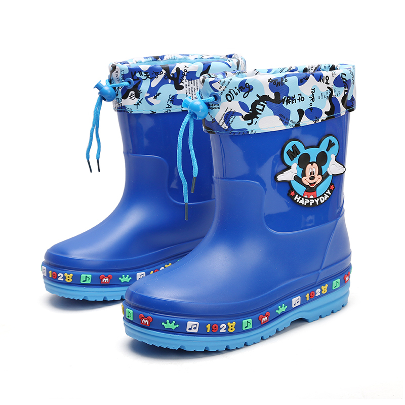 儿童雨鞋男童女童宝宝保暖雨靴棉鞋防滑可爱幼儿园小学生加厚加绒水靴