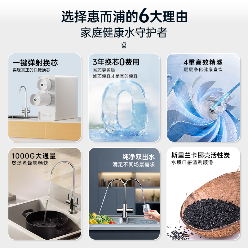 Whirlpool惠而浦反渗透净水器R1000C92套装款厨下式净水机 纯水机 直饮机高清大图