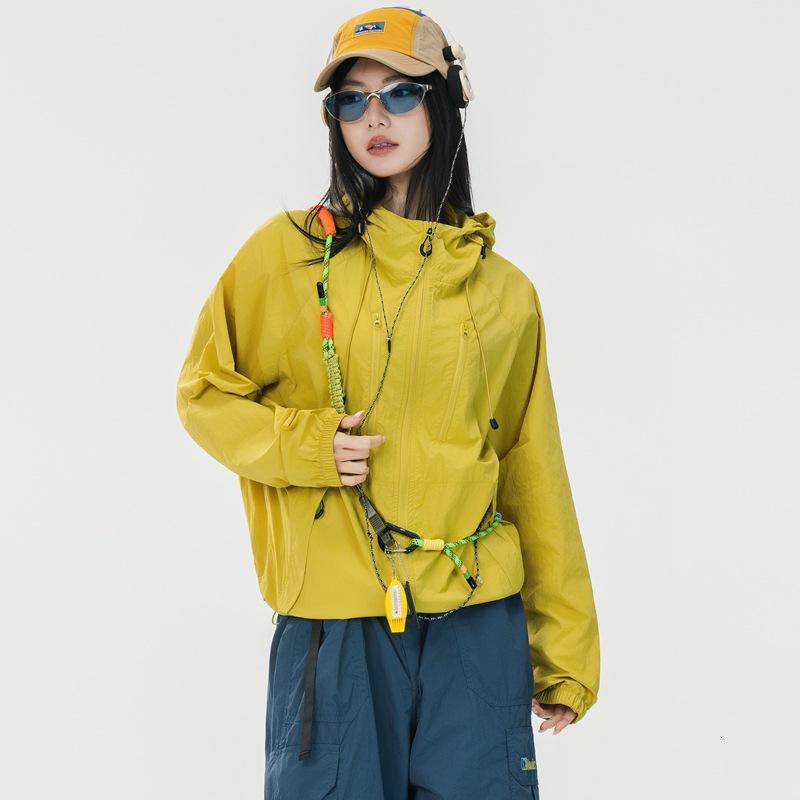 某焦同款防晒衣女山系防紫外线夏季宽松透气防晒服男UPF100+外套 浅芥黄 4XL