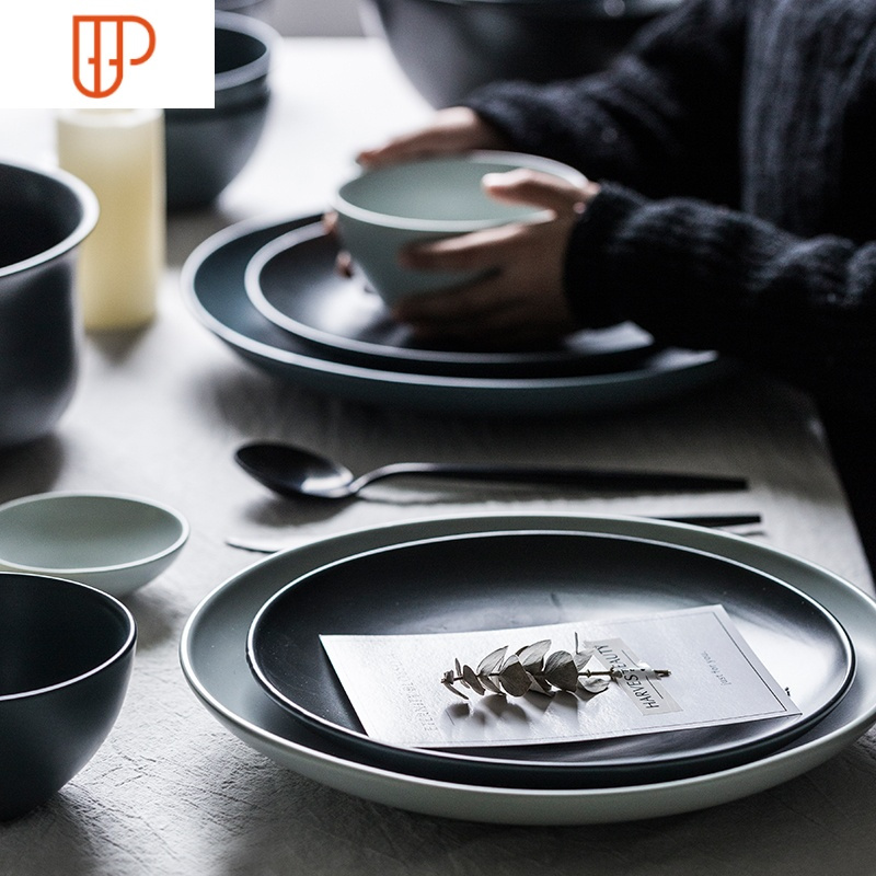 盘子菜盘家用北欧创意网红盘子西餐牛排餐盘陶瓷西餐盘