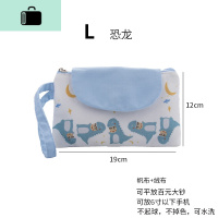 少女心零钱包长款ins森系手机包2019新款布艺手拿包韩版硬币小包NEWLAKE L-恐龙（浅蓝）