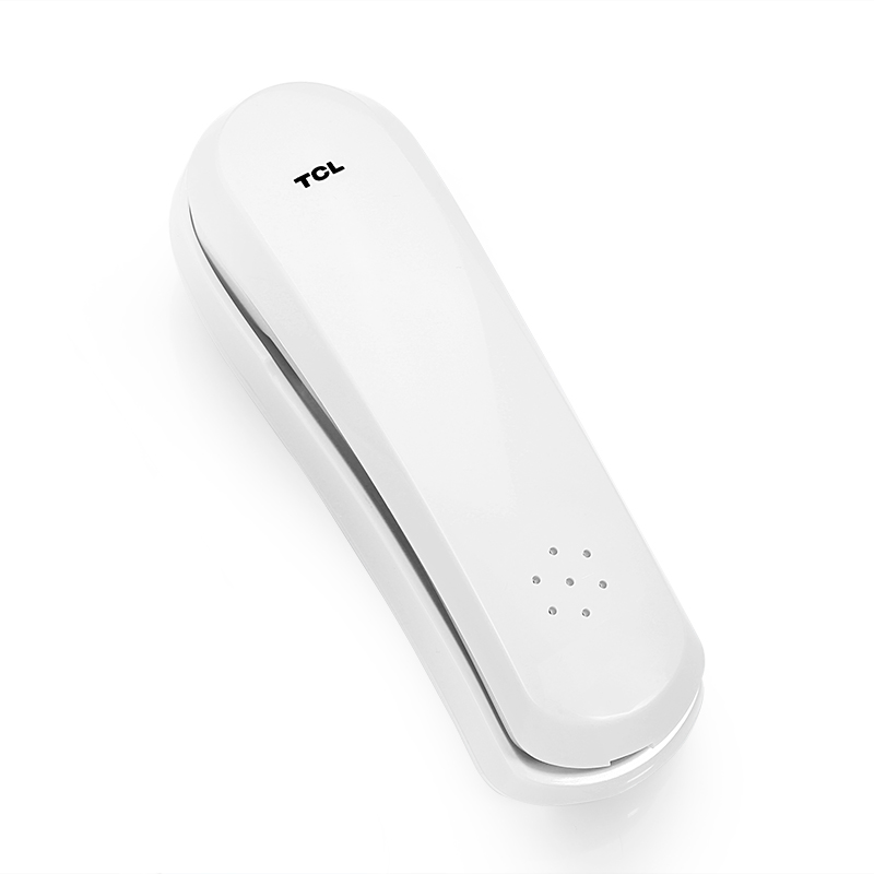 TCL HA868(9A)固定有绳电话机座机小挂机电梯卫生间厨房一键拨号座式可壁挂酒店家用有绳固定座机(米白)