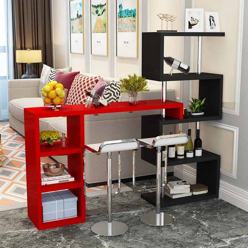 简易吧台桌家用小吧闪电客台简约现代创意吧台玄关隔断柜客厅酒柜吧台