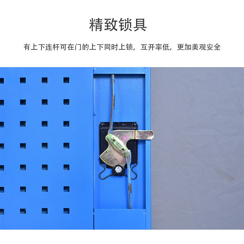 汉诺鑫威重型双开门工具柜车间储物柜抽屉式带挂板工具柜五金存放柜铁皮柜零件柜