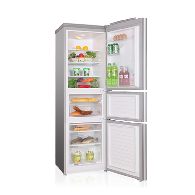 美菱(MELING)BCD-220L3BX 220升 三门冰箱 冰箱家用 电冰箱 钢化玻璃面板 中门软冷冻(芙蓉红)