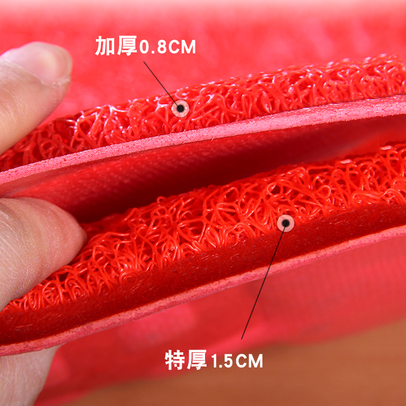 添福运 进门地垫入户门门口丝圈地垫店铺迎宾脚垫欢迎光临出入平安门垫进门耐磨pvc脚垫家用户外垫子防滑蹭土喜庆红色地毯高清大图