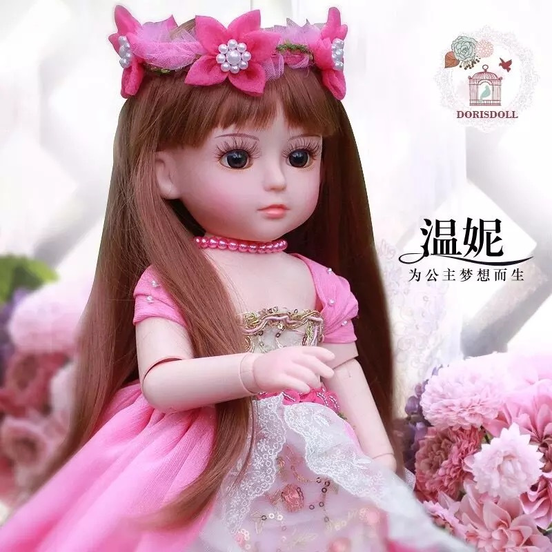 会说话的智能巴比娃娃套装女孩公主大礼盒单个女童仿真洋娃娃 静态--蓝馨-脸更漂亮 官方标配+充电套装+换装衣服