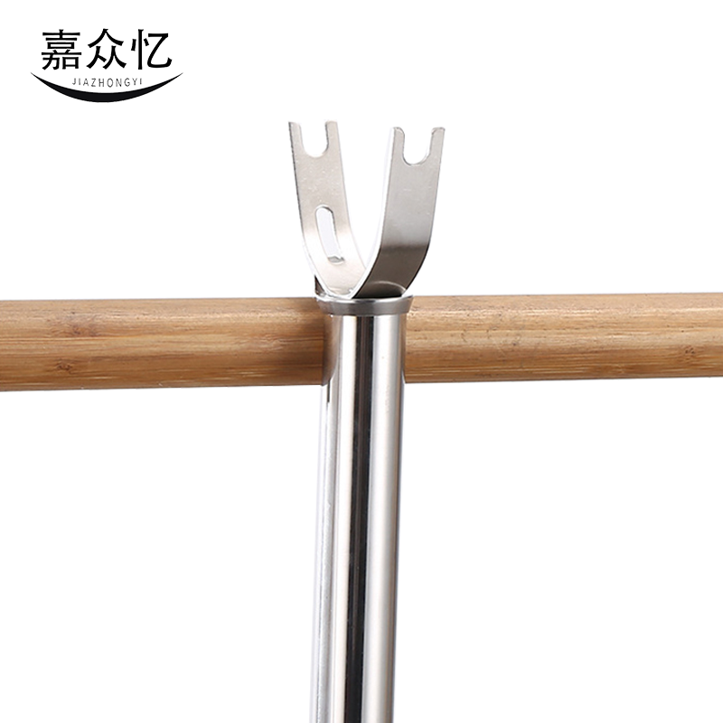 嘉众忆 可伸缩不锈钢撑衣杆77-144cm JZY-YG05 个高清大图