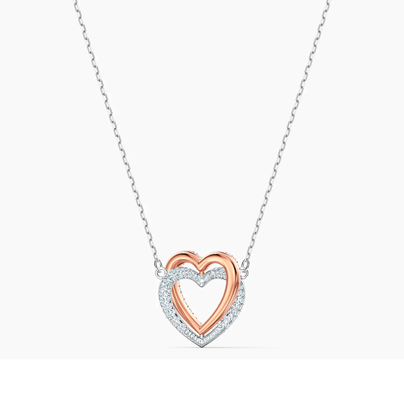 Swarovski 施华洛世奇官 INFINITY心心相印人造仿水晶项链女锁骨链吊坠5518868 礼物女轻奢饰品