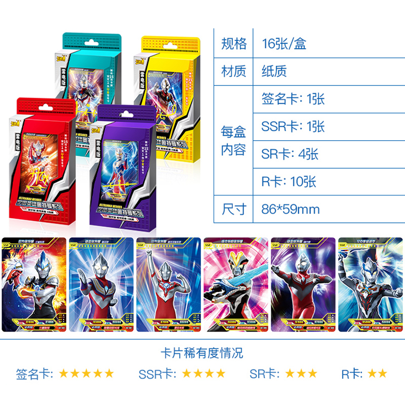奥特曼卡片GP雷电版LGR雷霆UR雷鸣HR雷光SSR系列签名卡十星金卡全套卡牌 雷鸣版AB款 收藏册高清大图