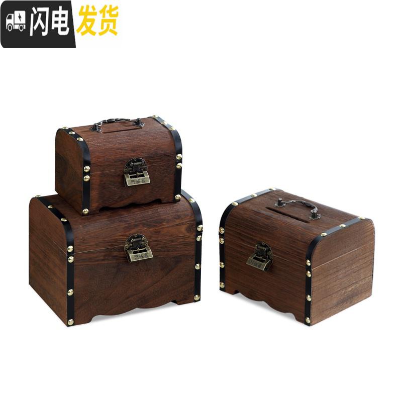 三维工匠创意存钱罐女儿童防摔大容量只进不出抖音成人礼品带锁大号储蓄罐 大号(送复古锁+贴纸)高清大图
