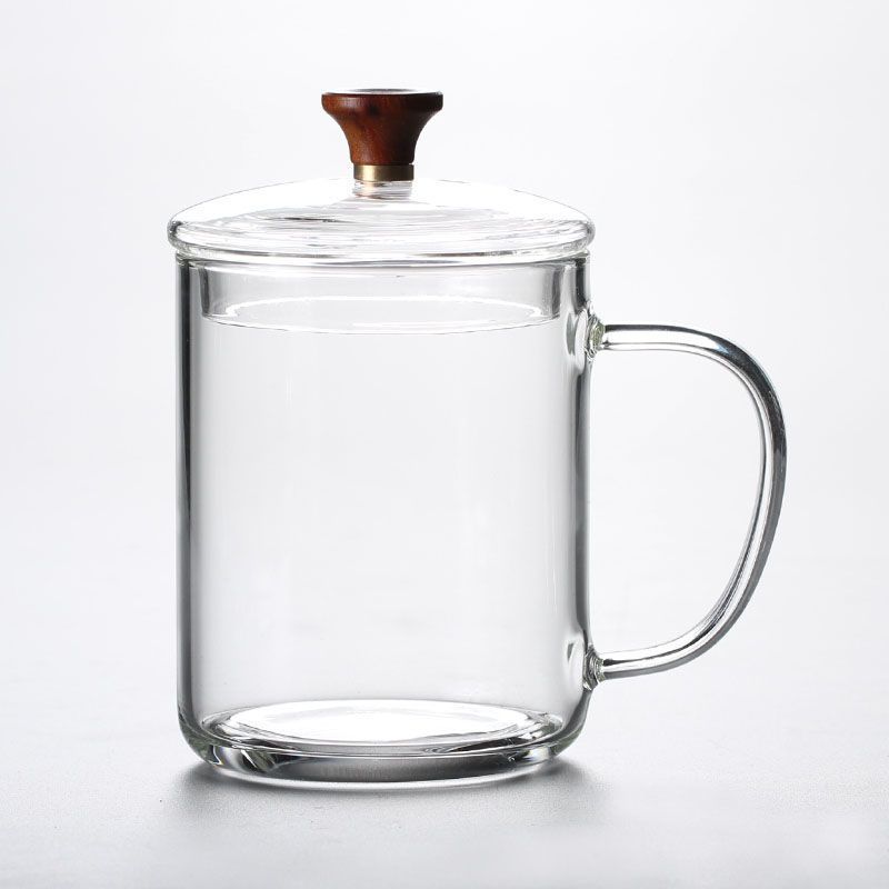 耐热玻璃杯家用高硼硅玻璃耐高温泡茶杯水杯创意复古水杯子400ml木珠