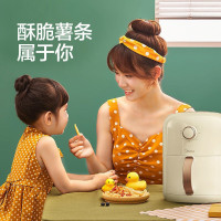 美的 KZ18E101空气炸锅 家用多功能无油低脂立体热风煎炸锅 1.8L大容量 智能烤箱 带烘烤篮旋钮薯条机