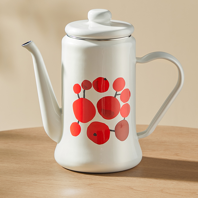 炊大皇珐琅搪瓷保鲜盒加厚搪瓷方盒冰箱保鲜盒带盖水果盒密封盒家用餐盒 冲泡壶1.1L