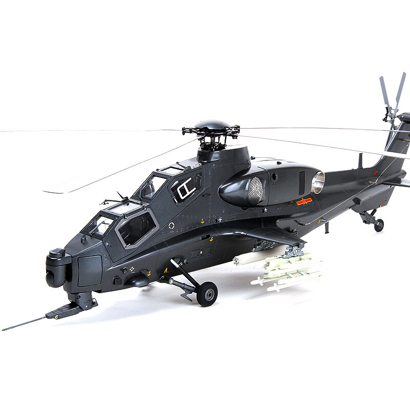 礼氏嘉 礼品1:24武直十武装直升机模型 直10大飞机模型铝合金 军事