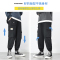 YUANSU多口袋机能束脚工装裤男潮牌宽松大码休闲黑色小脚秋冬裤子男潮流休闲裤