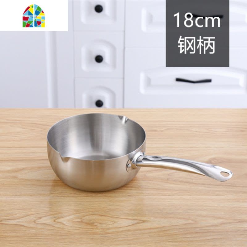 日式雪平锅不锈钢家用奶锅汤锅煮面锅餐厅小锅商用单柄不粘煎锅 FENGHOU 雪平锅[木柄18cm]图片
