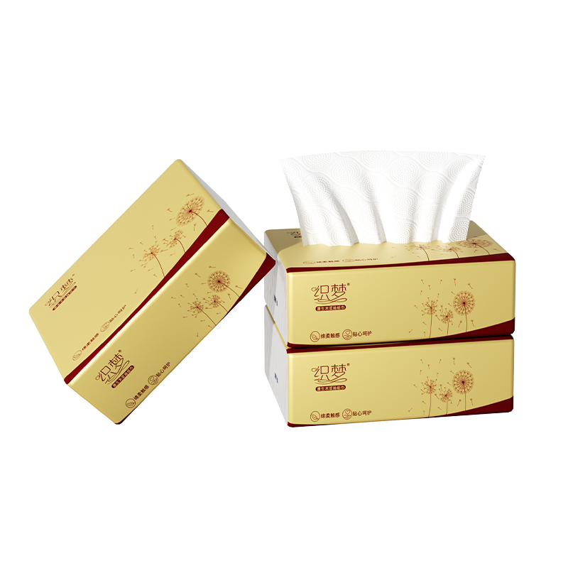 织梦 超韧可湿水抽取式纸面巾4层40抽*3包原生木浆抽纸纸巾实惠装餐巾纸家庭装纸抽卫生纸家用母婴可用 3包装