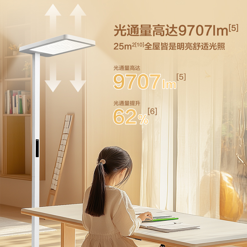 欧普清澈光小太阳落地护眼大路灯台灯学习学生书桌阅读灯钢琴灯高清大图